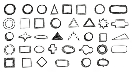 Abstract Glitch Shapes Frame Transparent Background Geometric Decoration