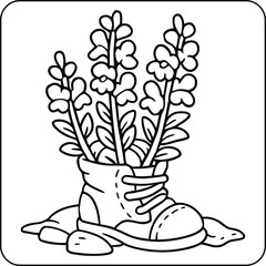 Flowers Growing in Old Boot