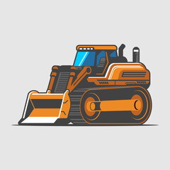 Heavy equipment flat cartoon ...