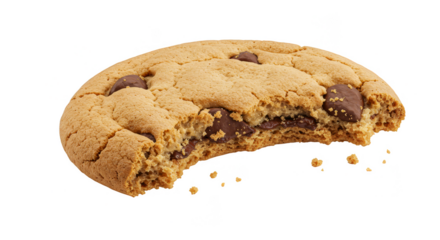 Bitten Chocolate Chip Cookie Isolated Sweet Food Dessert Delicious