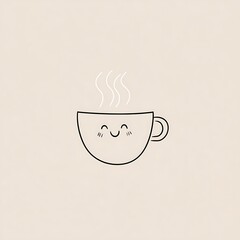 Cute coffee cup with steam.