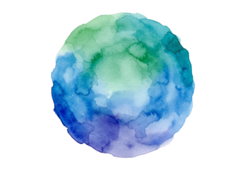 Blue Green Watercolor Circle Abstract Blob Texture Transparent PNG