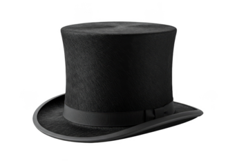 Black Top Hat Isolated Clothing Fashionable Elegant Outfit Accessory
