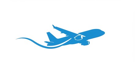 Blue airplane logo icon vector art