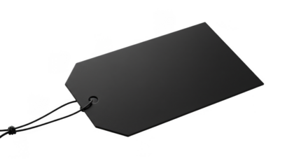 Black Price Tag Isolated Template Blank Label Merchandise PNG