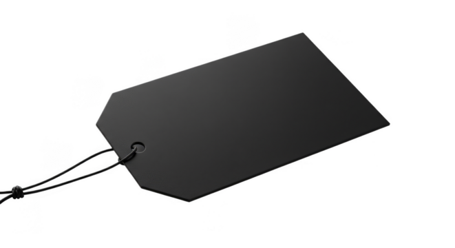 Black Price Tag Isolated Template Blank Label Merchandise PNG