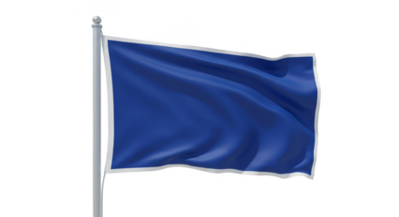Blue Flag Waving Isolated Fabric Symbol Nation Transparent Background