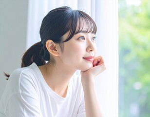 Beautiful woman profile 美しい女性の横顔 13
