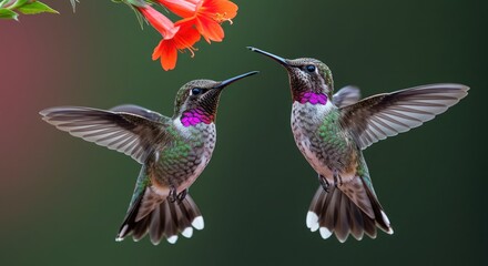 Fototapeta premium hummingbird feeding on a flower