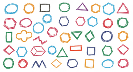 Colorful Geometric Shapes Illustration Bright Abstract Design Pattern