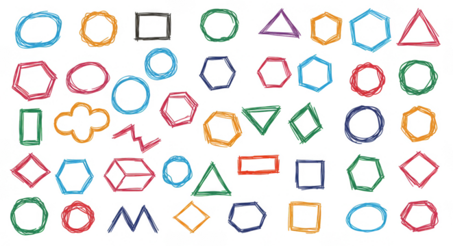 Colorful Geometric Shapes Illustration Bright Abstract Design Pattern