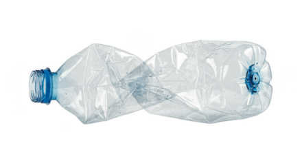 Crushed Plastic Water Bottle Shows Waste Recycling Problem Illustration