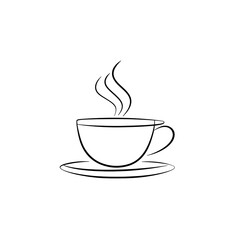 Obraz premium Outline drawing of a cup of coffee.
