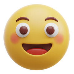 Fototapeta premium Cheerful 3D Rendered Yellow Emoji with Happy Face and Smile