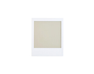 Classic WhiteFramed Instant Photo with Cream Interior Retro Style.