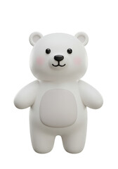 Cute White Polar Bear Cartoon Animal 3d Render Illustration