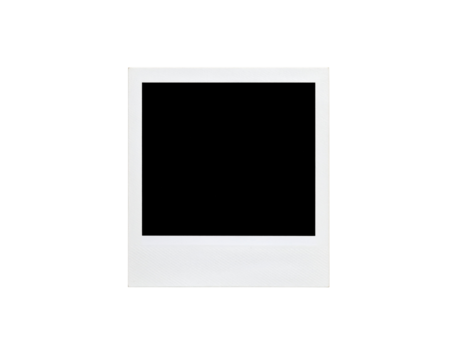 Isolated White Polaroid Frame with Textured Bottom Section on Black 1.