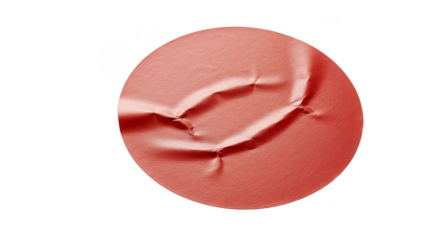 Crumpled Red Circle Sticker with Transparent Background Shape Design