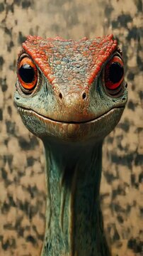 A close up of a lizard 's head