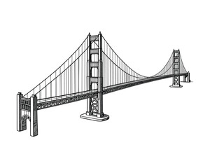 Obraz premium Golden Gate Bridge San Francisco Landmark Structure Engineering Marvel Icon