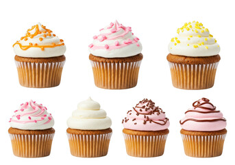 Cupcakes Dessert Sweet with Transparent Background, Bakery Cake Treat