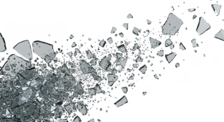 Dramatic Explosion Fragments Burst Effect Isolated Transparent Background