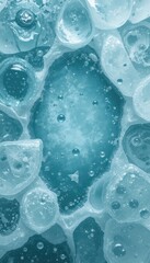 Frozen Texture Bubbly Ice with Blue-Green Hue for Text Placement Backdrop