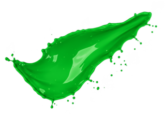 Dynamic Green Paint Splash Liquid Abstract Vibrant Isolated Element