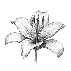 Elegant White Lily Flower Blossom Illustration Transparent Background