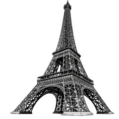 Eiffel Tower Paris France Landmark Illustration Transparent Background
