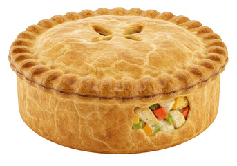 Delicious Chicken Pot Pie Isolated Food Homemade Crust Meal