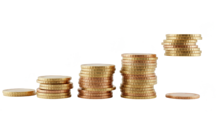 Finance Gold Coin Stacks Money Currency Investment Transparent Background