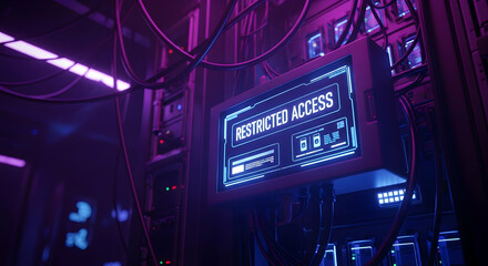 Restricted Access Display On Server Infrastructure Network Security System