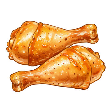 fried chicken legs, golden, isolated clip art preview