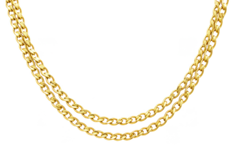 Gold Chain Necklace Jewelry Luxury Fashion on Transparent Background