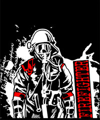 Fototapeta premium fire fighter illustration vector art