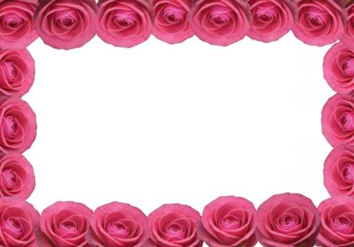 Floral Rose Frame Transparent Background Pink Flowers Decoration