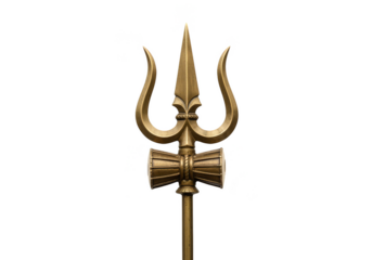 Golden Shiva Trishul Weapon Hinduism Symbol Transparent Background