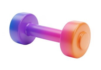 Gradient Dumbbell 3D Render for Fitness Gym Workout Training