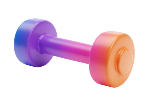 Gradient Dumbbell 3D Render for Fitness Gym Workout Training