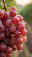 Close up of red grapes 