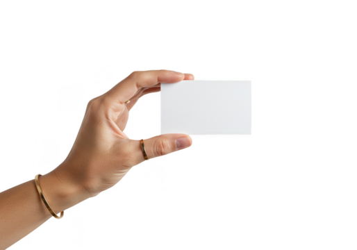 Hand Holding White Business Card Mockup Isolated Presentation Design - Powered by Adobe