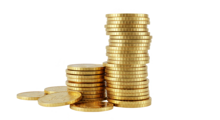 Gold Coins Stack PNG Transparent Background Wealth Investment