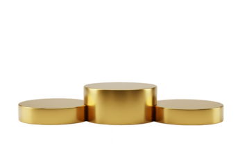 Gold Podium Stage 3d Render Award Winner Isolated Transparent Background