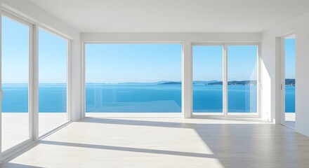 Bright Modern Interior with Ocean View