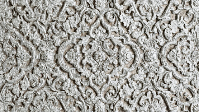 Intricate embossed floral and knotwork relief design