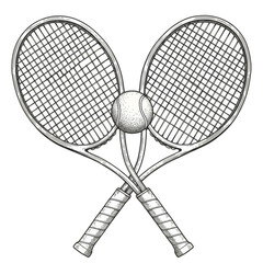 Illustration of Tennis Rackets with Ball Sport Game Isolated Background
