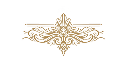 Golden Ornament Vintage Style Decorative Design Floral Pattern