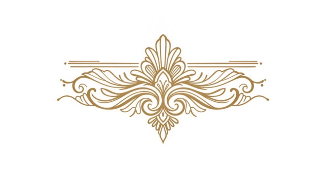 Golden Ornament Vintage Style Decorative Design Floral Pattern