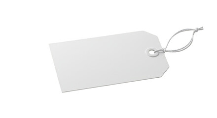 Isolated 3d Render of Tag Blank White Price Label Paper Card